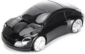 Vszerda 2.4G Wireless Mouse, Cute Car Mouse with USB Reciver, 1600DPI Optical Mice for PC Computer Laptop Tablet, with LED Light (Black)