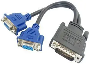 Vszerda DMS-59 Pin Male to Dual VGA Female Y Splitter Video Card Adapter Cable