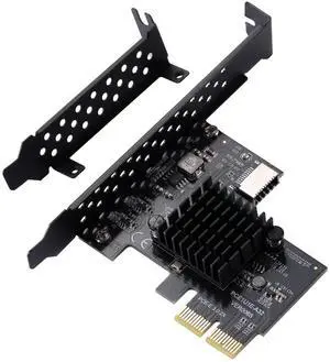 Vszerda PCI-E 2X to USB3.1 A-Key Gen2 Front Type-C Expansion Card,10Gbps Type-E Internal 20-pin Front Panel Connector Riser Card,PCI Express 3.0 X2 Adapter for Desktop PCs (ASM3142)