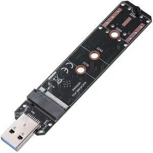Vszerda SATA M.2 SSD to USB 3.2 Adapter,Supports NVMe M-Key (PCI-e) 10Gbps & B+M Key (SATA) SSD 5 Gbps UASP Compatible for 2230 2242 2260 2280 SSD- RTL9210B