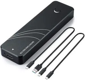 Vszerda 10Gbps M.2 NVMe SSD Enclosure,Tool-Free External NVME/SATA NGFF SSD Aluminum Case,Supports M&B+M Keys 2230/2242/2260/2280 SSD