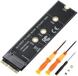 Vszerda M.2 NVME SSD Convert Adapter Card,12+16pin to M.2 NGFF M-Key SSD Convert Card,NVME AHCI SSD Upgrade Adapter for M a c Notebook (2013-2017 Year)