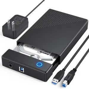 3.5 Hard Drive Enclosure, Vszerda USB 3.0 Internal Hard Drive Case for 3.5 inch SATA HDD Up to 20TB Data Recovery Kit Support UASP with 12V 24W Power Adapter