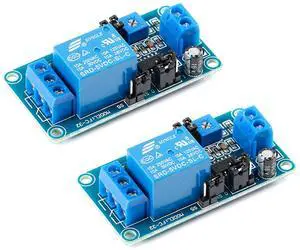 Vszerda 2Pcs DC 5V Delay Relay Module Delay Relay Switch with Timer Adjustable Potentiometer 5V 0.1S Delay Circuit Board Disconnection Connection Function for Smart Home