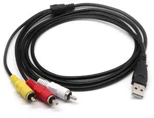 Vszerda USB to RCA Cable, 5ft USB Male to RCA Male Jack Splitter Audio Video Cable, 3RCA Cord to Connect AV Adapter for TVs PC HDTV DVD Computers Smart Phones and More Decices