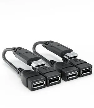 Vszerda USB Cable, 2-Port USB 2.0 Male to Female Splitter, High-Speed Charging & Data Transfer for Laptop, Car, Mac, TV, PC, Xbox, HDD