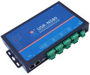 USR-N580 8 Ports RS485 Serial Device Server Converter Ethernet to RS485 Support Modbus RTU to Modbus TCP RS485 Communication Indicator Lights (TX/RX) with Two Ethernet Port