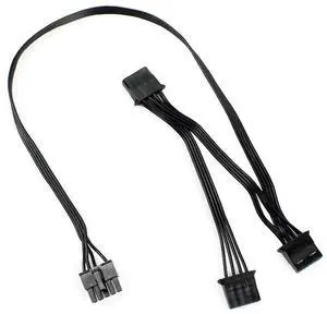 Vszerda Great Wall Dragon Power Module Line 5P to Large 3 SATA 4P 5Pin to Hard Disk Line 4Pin Power Line 1 to 3 Splitter PC Server Multiplier Hard Drive Power Supply Extension Cable 80cm
