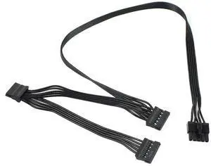 Vszerda Great Wall Dragon Power Module Line 5P to Large 3 SATA 4P 5Pin to Hard Disk Line 4Pin Power Line 1 to 3 Splitter PC Server Multiplier Hard Drive Power Supply Extension Cable 80cm