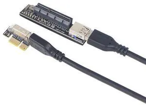 Vszerda Add On PCI Express X1 to X4 USB 3.0 Adapter Raiser Extender PCIE Riser Card USB3.0 PCI-E SATA Expansion Card