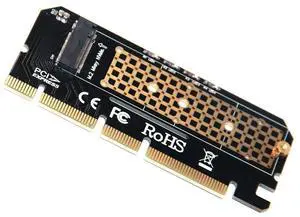 Vszerda M.2 NVMe SSD NGFF to PCIE 3.0 X16 Adapter with LED M Key Interface Riser Card Expansion Suppor PCI Express X4 X8 X16 2230-2280
