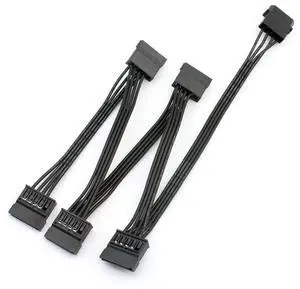 Vszerda 2 Pack 4pin IDE to 15Ppin Female SATA Power Cable 1 to 5 IDE Large 4P to SATA Hard Disk Adapter Cord Extension Cable Splitter IDE to SATA Connector