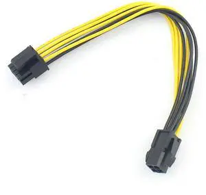 Vszerda 2 Pack 8 inch 4Pin 4P to 8Pin 8P Power Supply Cable Computer CPU P4 to P8 Extension Conversion Wire Cord 20cm