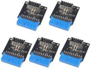 Vszerda USB 3.1 Front Panel Socket to USB 3.0 20Pin Header Male Extension Cable Adapter for Motherboard Card 20P USB to Type-E Connector (5 Pcs)