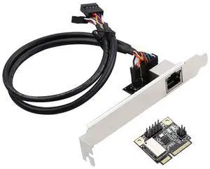 Vszerda New 1 Port PCIe Network Card with Realtek RTL8111H Chip M.2 B-Key M-Key to RJ45 Ethernet 1000Mbps Adapter/Mini PCIE Gigabit Network Adapter Card 10/100/1000M (Mini PCIE Gigabit)