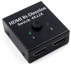 Vszerda 4K HDMI Bi-Direction Switch 4K HDMI Splitter 2 X 1/1 X 2 HDMI 2.0 Cable Switcher Splitter Signal Amplification Multi-Screen Conversion for LCD Display DVD Player PS4 Xbox Digital Camera