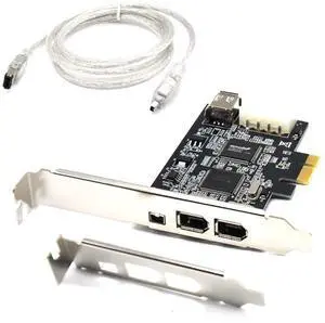 Vszerda PCIe Firewire Card for Windows 10, IEEE 1394 PCI Express Controller 4 Ports(3 x 6 Pin and 1 x 4 Pin), 1394a Firewire 800 Adapter for Windows 7/8/Mac OS with Low Profile Bracket and Cable