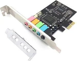 Vszerda PCIe Sound Card, 5.1 Internal for PC Windows 7 with Low Profile Bracket, 3D Stereo PCI-e Audio Card, CMI8738 Chip 32/64 Bit Sound Card PCI Express Adapter