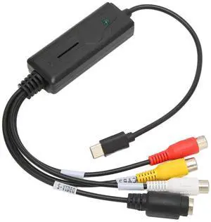 Vszerda USB-C Audio Video Capture Card, to USB Converter Adapter, Support AV/S Video Input, NTSC and PAL for PC 7/8/8.1/10/Vista/XP/OS X