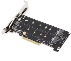 Vszerda M.2 NVME SSD M Key to PCIE X8 Adapter Card, PCIE to NVME Drive Expansion Card, 32Gbps SSD PCIE 3.0/4.0 Adapter for Desktop PC, PCI E Full Channel Full Speed(ph45)