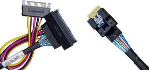 Vszerda PCIe 4.0 SlimsSAS x4 to U.3 NVMe Adapter,SFF-8654 38Pin to SFF-8639 68Pin Cablewith SATA Power75cm