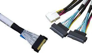 Vszerda  x8 to 2*.  Adapter,-- 74Pin to 2*- 68Pin Cable with Power,PCIe 4.0 Mini Cooledge IO Cable 80CM