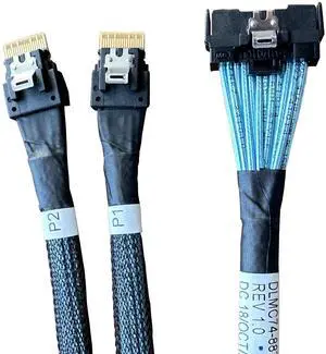 Vszerda x8 to 2*x4, --74Pin to 2*- 38Pin,PCIe Gen5 Mini Cooledge IODouble Straight Cable 80CM