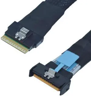 Vszerda PCIe 5.0 MCIOx8 74Pin to Slim SAS SFF-8654 8i Cable for Server Backplane, 1.6ft (50cm)