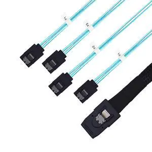 Vszerda Mini SAS to SATA Cable SFF-8087 to 4 SATA Cable for SSD RAID Controller PCIe HBA Card (6.5 feet (2 m))