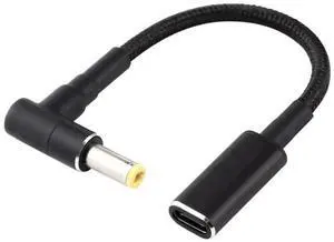 Vszerda PD 100W 18.5-20V 5.5 x 2.5mm Elbow to USB-C / Type-C Adapter Nylon Braid Cable Vszerda PD 100W 18.5-20V 5.5 x 2.5mm Elbow to USB-C / Type-C Adapter Nylon Braid Cable