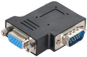 Vszerda Vertical Flat Left Angled 90 Degree VGA SVGA Male to Female Extension Adapter Black Vszerda Vertical Flat Left Angled 90 Degree VGA SVGA Male to Female Extension Adapter Black