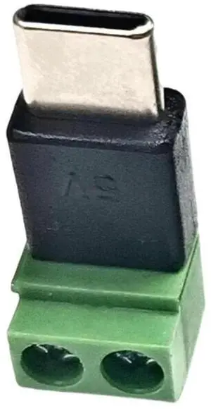 Vszerda Type C Male to 2Pin 5V Solderless Green Terminal Adapter USB Quick Connector For mobile Phone and Computer Charging Vszerda Type C Male to 2Pin 5V Solderless Green Terminal Adapter USB Quick Connector For mobile Phone and Computer Charging