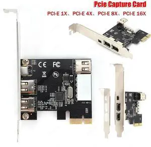 Vszerda PCI-E 1X to 16X 1394 DV Video Capture Card with 6 Pin to 4 Pin Firewire Adapter 3 Ports Free Driver Desktop Computer Accessory Vszerda PCI-E 1X to 16X 1394 DV Video Capture Card with 6 Pin to 4 Pin Firewire Adapter 3 Ports Free Driver Desktop Computer Accessory