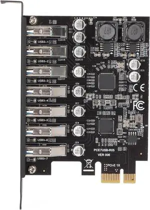 PCIE USB 3.0 Card 7 Ports PCI Expree to USB Expansion Card Super Speed 5Gbps PCI-e USB3.0 Hub Controller Adapter for Windows 11/10/8/7/XP/Vista