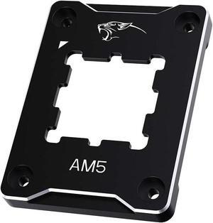 CPU Contact Frame Anti-Bending Buckle for AMD AM5 Aluminum Corrector Bracket Holder,AM5 Full-fit Fixed Non-Marking Mounter Fixing Frame, CPU Cooler Standard for X670 B650,Black
