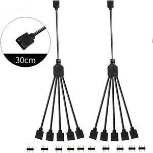 2 Pack 1-to-5 3 Pins Addressable RGB Splitter Y Cable,LED Strip RGB Case Fans 5 Way RGB Hub Compatible with Mystic Light and w/ 5V 3pin RGB Header