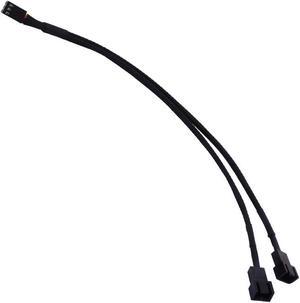 Case Fan 3pin 1 to 2 Splitter Cable Hub Adpater,Motherboard 3-pin Fan Sleeved Braided Y Splitter Internal Power Extension Cable for Computer CPU/Case Fan 1x2 Converter - 10 inches