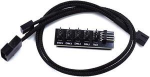 1 to 5 Ports 4 pin PWM Fan Hub Splitter - PWM Regulator 12V CPU Cooler / Case / Chasis Cooling Fan Power Cable Adapter Power By PSU Molex 4pin(12V ),40CM Power Cable included