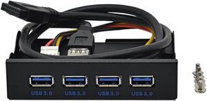 PC computer 3.5 inch Floppy Bay Front Panel 4 Ports USB 3.0 Hub, USB 3.0 19/20pin to 4 x USB 3.0 Type A Female Splitter Internal USB Hub