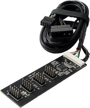 USB 9 Pin Motherboard Header Hub 4 Ports Splitter Adapter, USB 2.0 9Pin Header 1 to 4 Extension Converter Card - Molex Power,USB 9-Pin Internal Cable,1.64FT