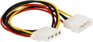 Molex 4 Pin Power Extension Cable, IDE 4pin Male to Female PSU to Floppy,HDD,Case Fan Power Adapter, 12V/5V Supports,14 Inch,