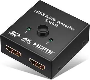 HDMI--compatible 2.0 Switch, 2x1 or 1x2 HDMI-compatible Bi-Directional Switcher with HDCP 2.2 Pass Through, Support UHD 4Kx2K@60Hz & 3D