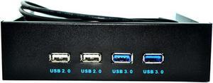 PC Case 5.25 inch front panel 4 Ports USB Hub,2 Ports USB 3.0 & 2 Ports USB 2.0,2.6ft USB Type A Female to motherboard Adapter Cable