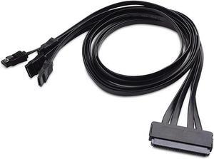 Vszerda Internal SCSI SAS SFF-8484 Host to 4 x SATA Target,SAS Controller to SATA Device,SAS 32 pin to SATA Breakout Adapter Converter Cable -1.64ft