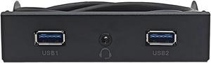 PC Case 3.5 inch front panel 2 Ports USB 3.0 USB Hub w/ HD Audio & Mic Combo Header 4Pin,Motherboard USB 19-Pin to 2 Female Adapter Cable - 2 FT