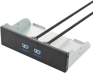 2 Port USB 3.0 5.25" Internal CD-ROM Bay Front Panel USB Hub,Dual USB 3.0 Type A Female to Motherboard USB 20 pin Splitter Adapter w/ 5.25 inch Metal Bracket