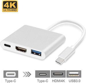 USB Type-C to HDMI-compatible 4K2K+USB 3.0+USB-C PD 20V5A Charging Port Adapter Cable Converter (DP ALT Mode) for MacBook/Chromebook Pixel/Galaxy S8/S9/Yoga 900/XPS13