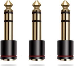 6.35mm Male to 3.5mm Female Audio Adapter,Gold Plated 1/4 plug to 1/8 inch Jack Stereo AUX Adaptor Converter for CD Players,Multimedia Speakers,Amplifier and Home Stereo - 3Pack