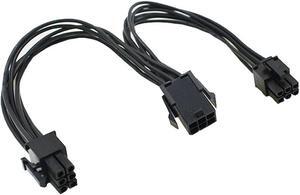 8 inches PC Power Supply PCI e Molex 6pin to 2 PCIe 6 pin PCI express Splitter Extension Ribbon Cable ,6-pin Graphics Card Mining