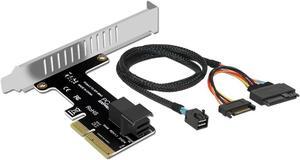 PCIe X4 to U.2 NVMe SSD Adapter,PCI Express to Mini SAS SFF-8643 Expansion Card w/ SFF8643 to SFF-8639 PCIe SSD Adapter Cable for Mainboard Intel SSD 750 p3600 p3700 - 1.64FT